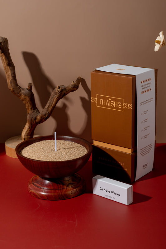 THAISHE PEARLED CANDLE - Sand Coffee